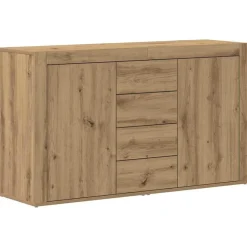 Kasten & Opbergmeubelen*vidaXL Dressoir met lade Artisan Eiken 120 x 36 x 69 cm Bewerkt hout artisanaal eikenkleurig