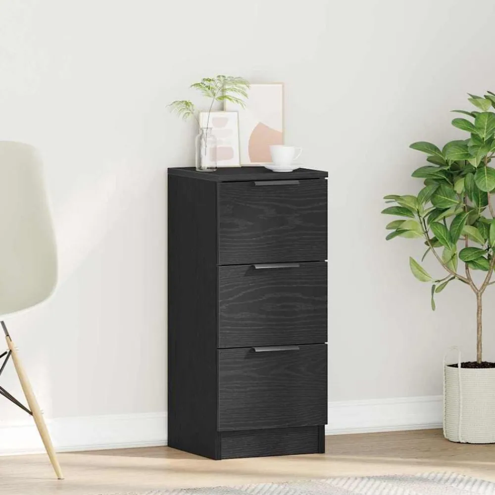 Dressoir met lade 30 x 30 x 70 cm Bewerkt hout>vidaXL New