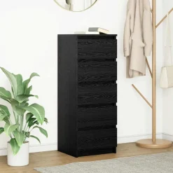 Kasten & Opbergmeubelen*vidaXL Dressoir met lades 37,5x35x99 cm spaanplaat kleurig Zwart eiken