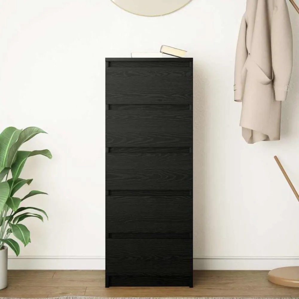 Kasten & Opbergmeubelen*vidaXL Dressoir met lades 37,5x35x99 cm spaanplaat kleurig Zwart eiken