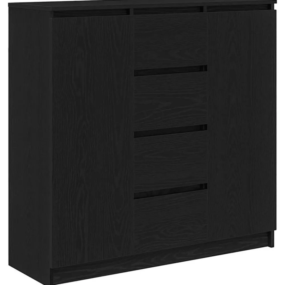 Kasten & Opbergmeubelen*vidaXL Dressoir met lades 100,5x35x98,5 cm spaanplaat Zwart eiken