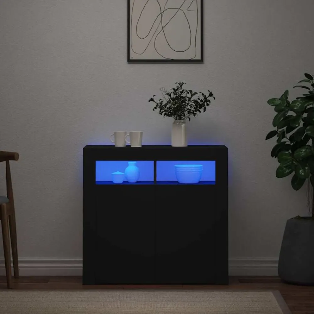 Dressoir met LED-verlichting 80x35x75 cm>vidaXL Outlet