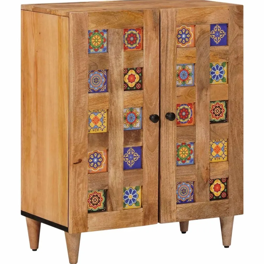 Dressoir 60 x 33 x 75 cm Massief Mango Hout>vidaXL New