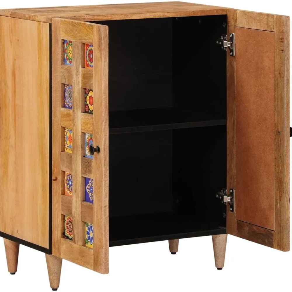 Dressoir 60 x 33 x 75 cm Massief Mango Hout>vidaXL New