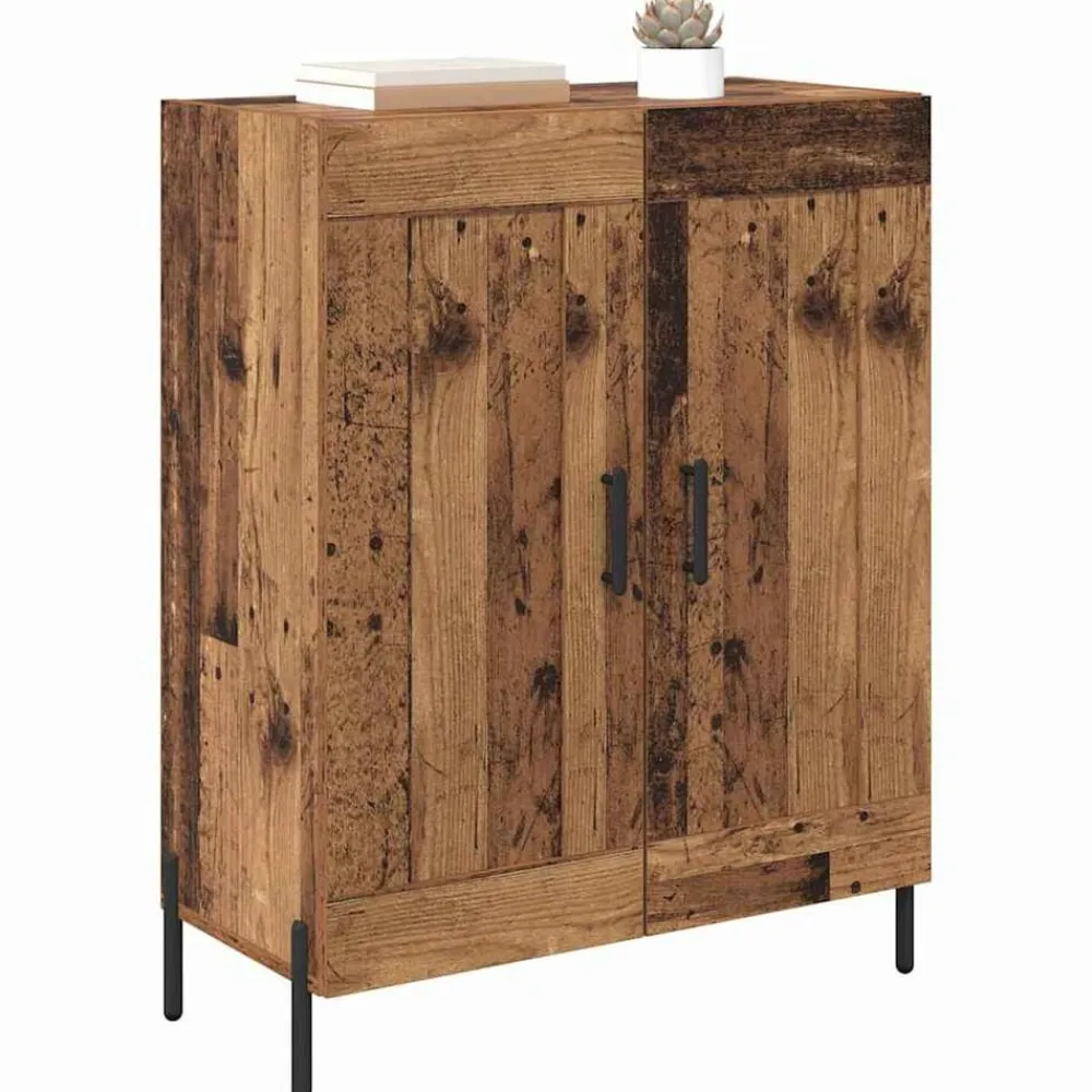 Kasten & Opbergmeubelen*vidaXL Dressoir 69,5 x 34 x 90 cm Gemonteerd hout en ijzer Oud hout