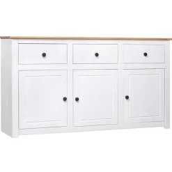 Kasten & Opbergmeubelen*vidaXL Dressoir Panama Range 135x40x80 cm massief grenenhout Wit