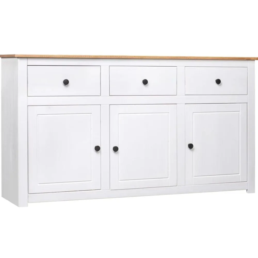 Kasten & Opbergmeubelen*vidaXL Dressoir Panama Range 135x40x80 cm massief grenenhout Wit