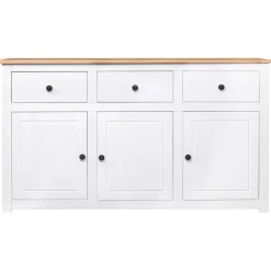 Kasten & Opbergmeubelen*vidaXL Dressoir Panama Range 135x40x80 cm massief grenenhout Wit