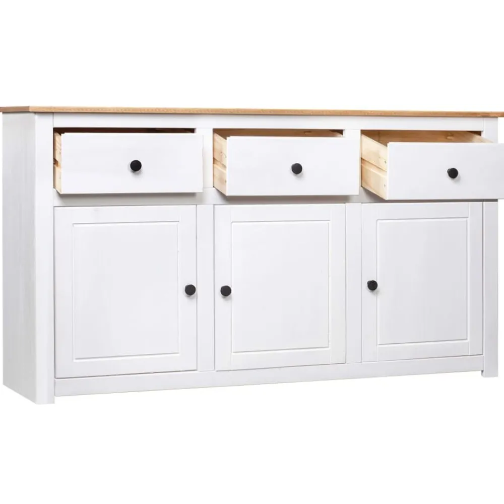Kasten & Opbergmeubelen*vidaXL Dressoir Panama Range 135x40x80 cm massief grenenhout Wit