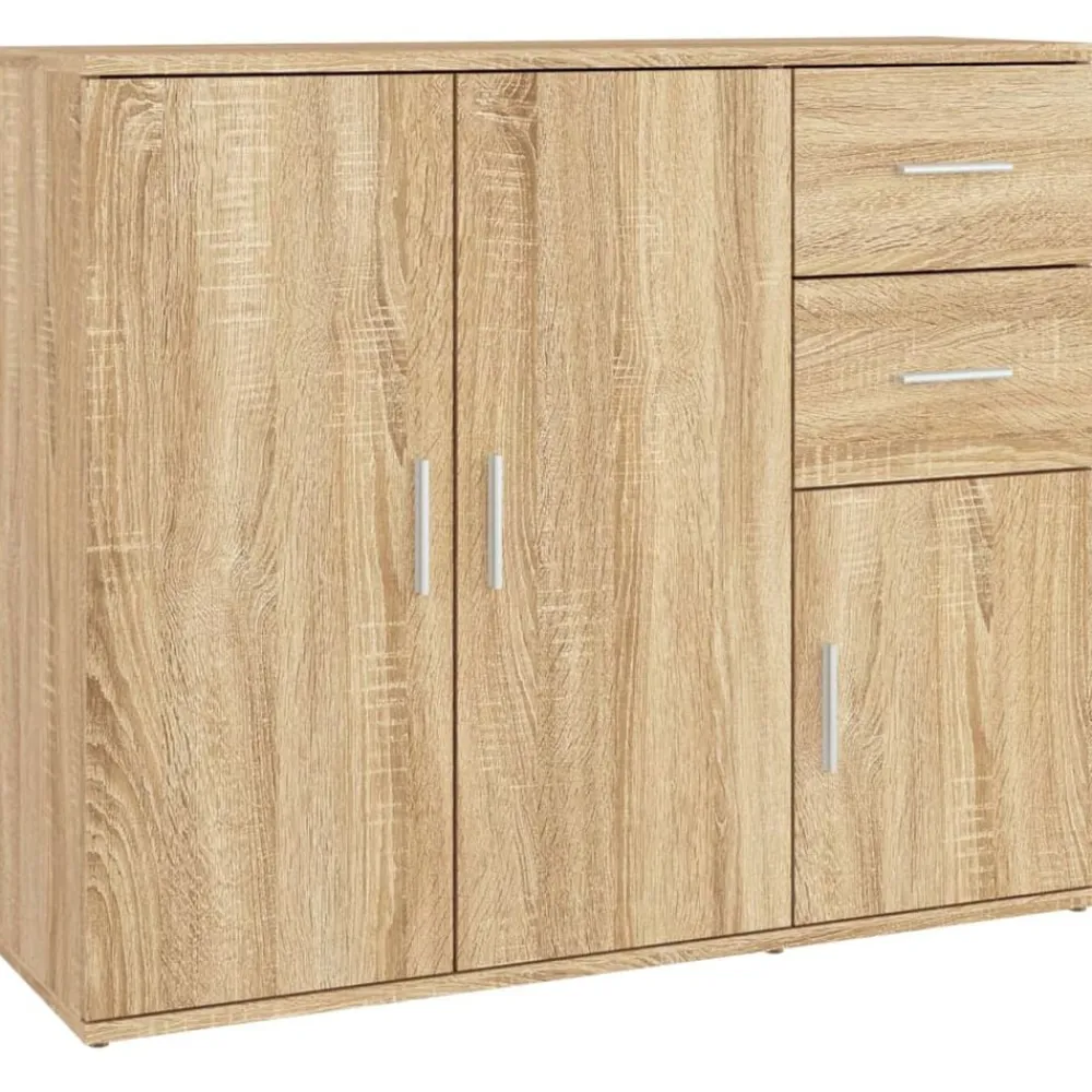 Kasten & Opbergmeubelen*vidaXL Dressoir 91x29,5x75 cm Bewerkt Hout Sonoma eiken