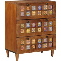 Kasten & Opbergmeubelen*vidaXL Dressoir 60 x 33 x 75 cm Massief Mango Hout Walnotenhout