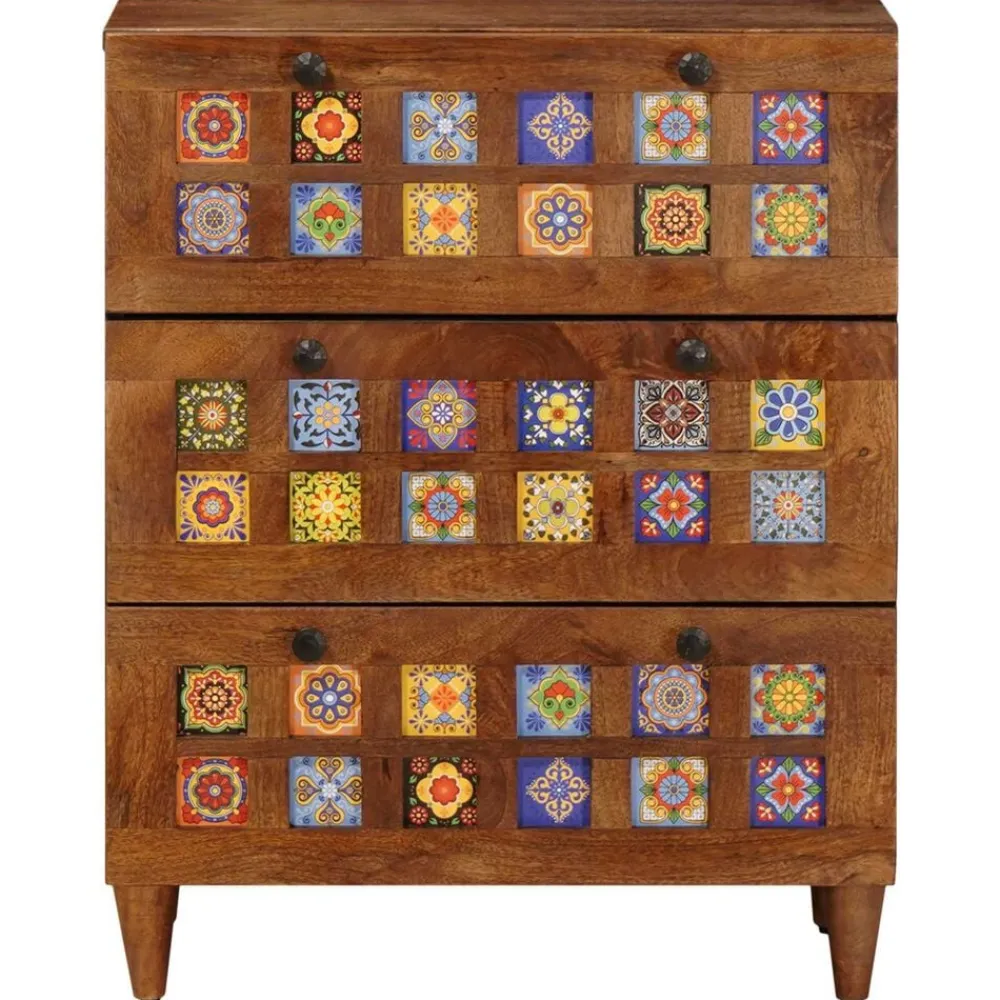 Kasten & Opbergmeubelen*vidaXL Dressoir 60 x 33 x 75 cm Massief Mango Hout Walnotenhout