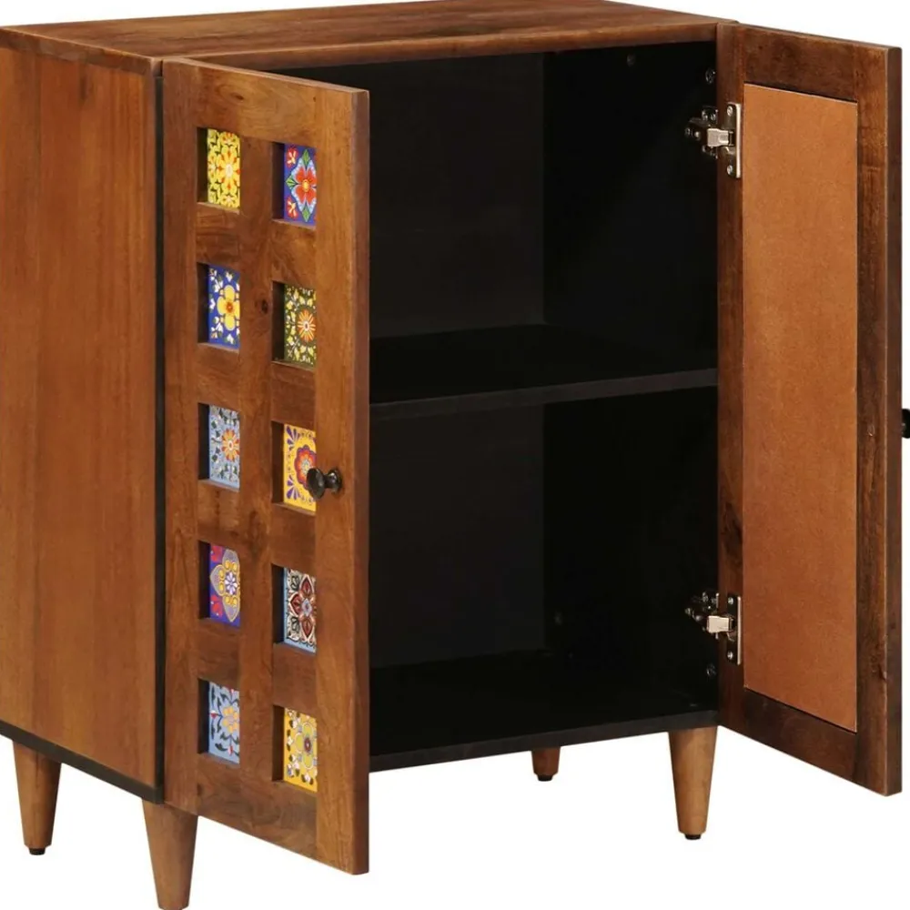 Kasten & Opbergmeubelen*vidaXL Dressoir 60 x 33 x 75 cm Massief Mango Hout Walnotenhout