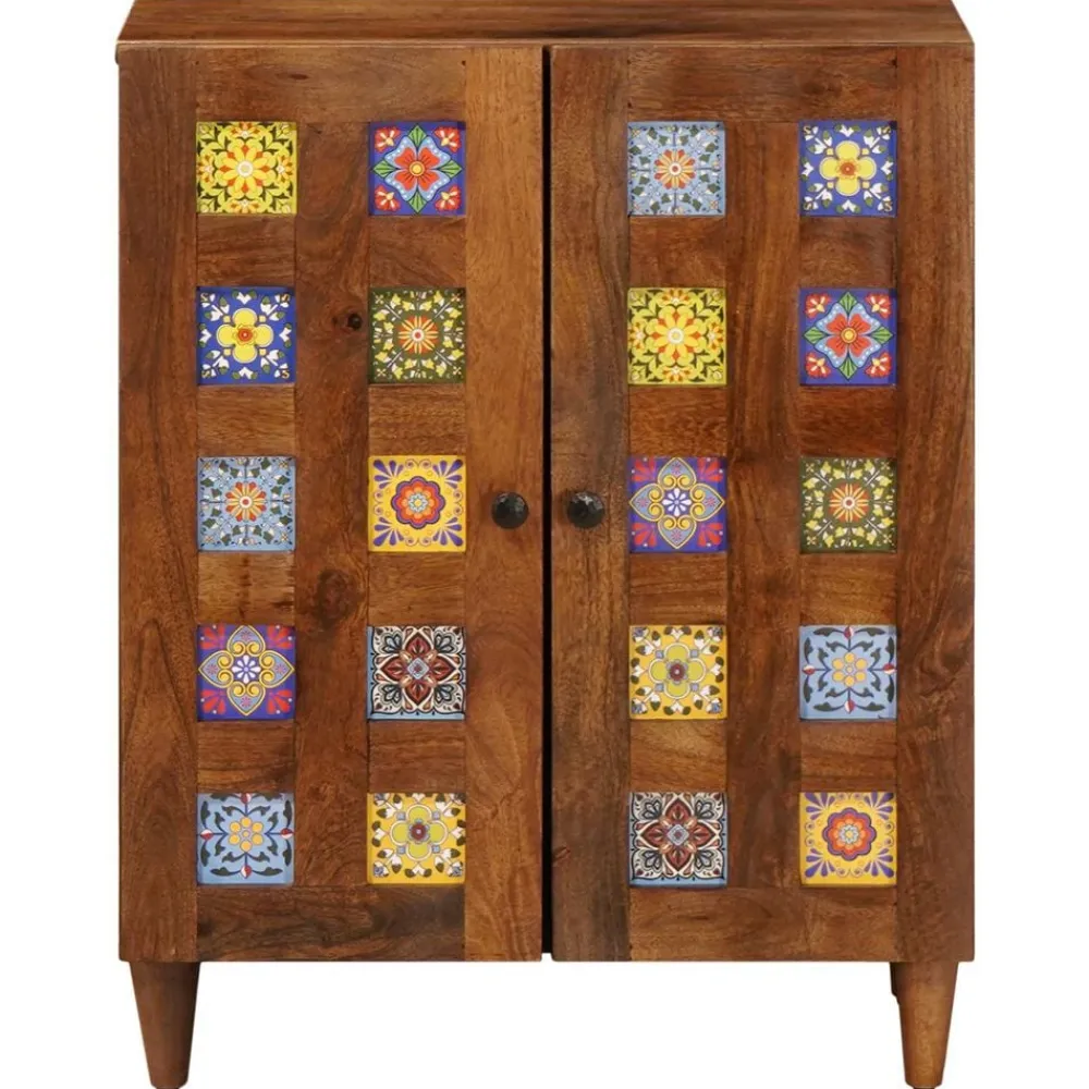 Kasten & Opbergmeubelen*vidaXL Dressoir 60 x 33 x 75 cm Massief Mango Hout Walnotenhout