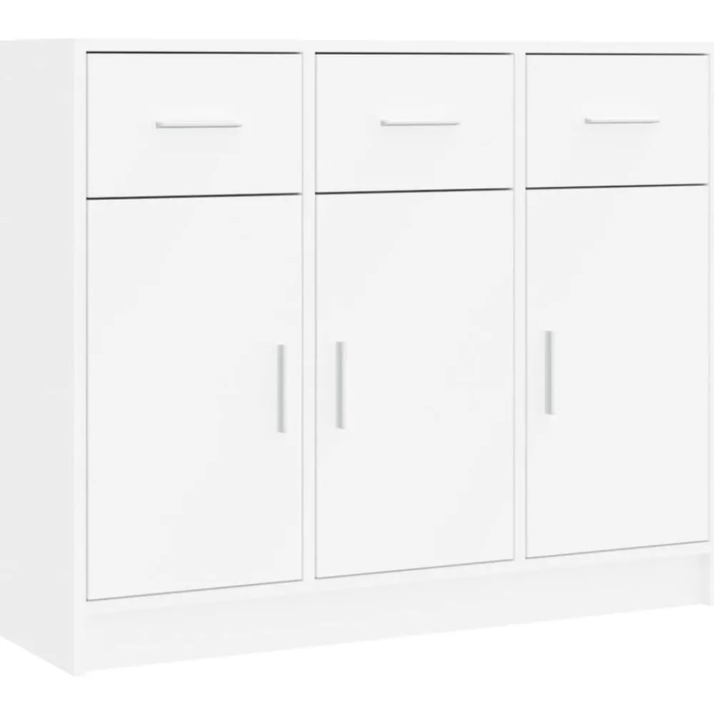 Kasten & Opbergmeubelen*vidaXL Dressoir 91x28x75 cm Bewerkt Hout Wit