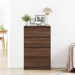 Kasten & Opbergmeubelen*vidaXL Dressoir 60x35x98,5 cm bewerkt hout bruin eikenkleur