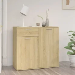 Kasten & Opbergmeubelen*vidaXL Dressoir 80x36x75 cm bewerkt hout kleurig Sonoma eiken