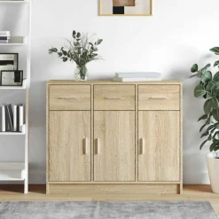 Dressoir 91x28x75 cm bewerkt hout kleurig>vidaXL Discount