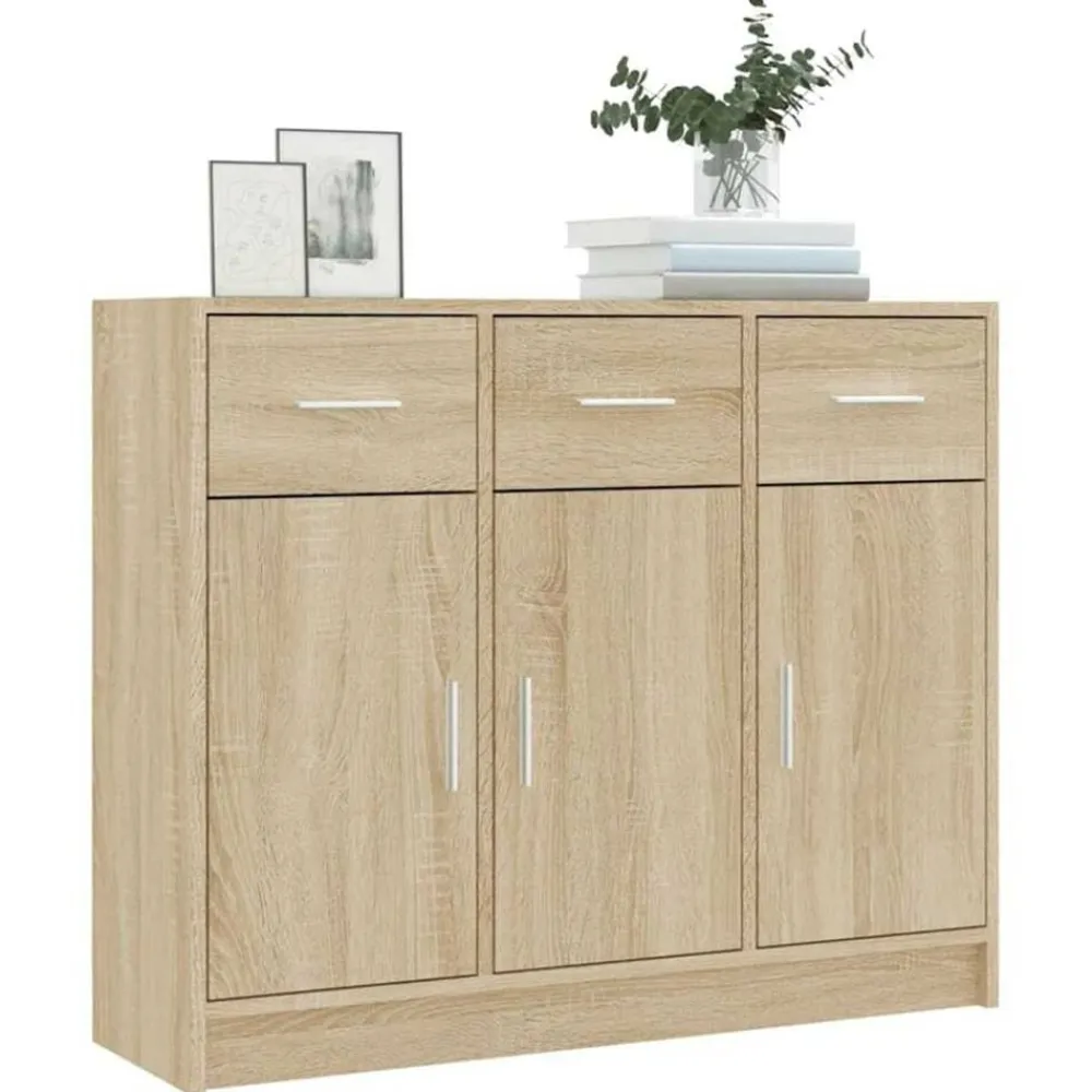 Dressoir 91x28x75 cm bewerkt hout kleurig>vidaXL Discount