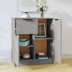 Kasten & Opbergmeubelen*vidaXL Dressoir 60x30x70 cm bewerkt hout Betongrijs