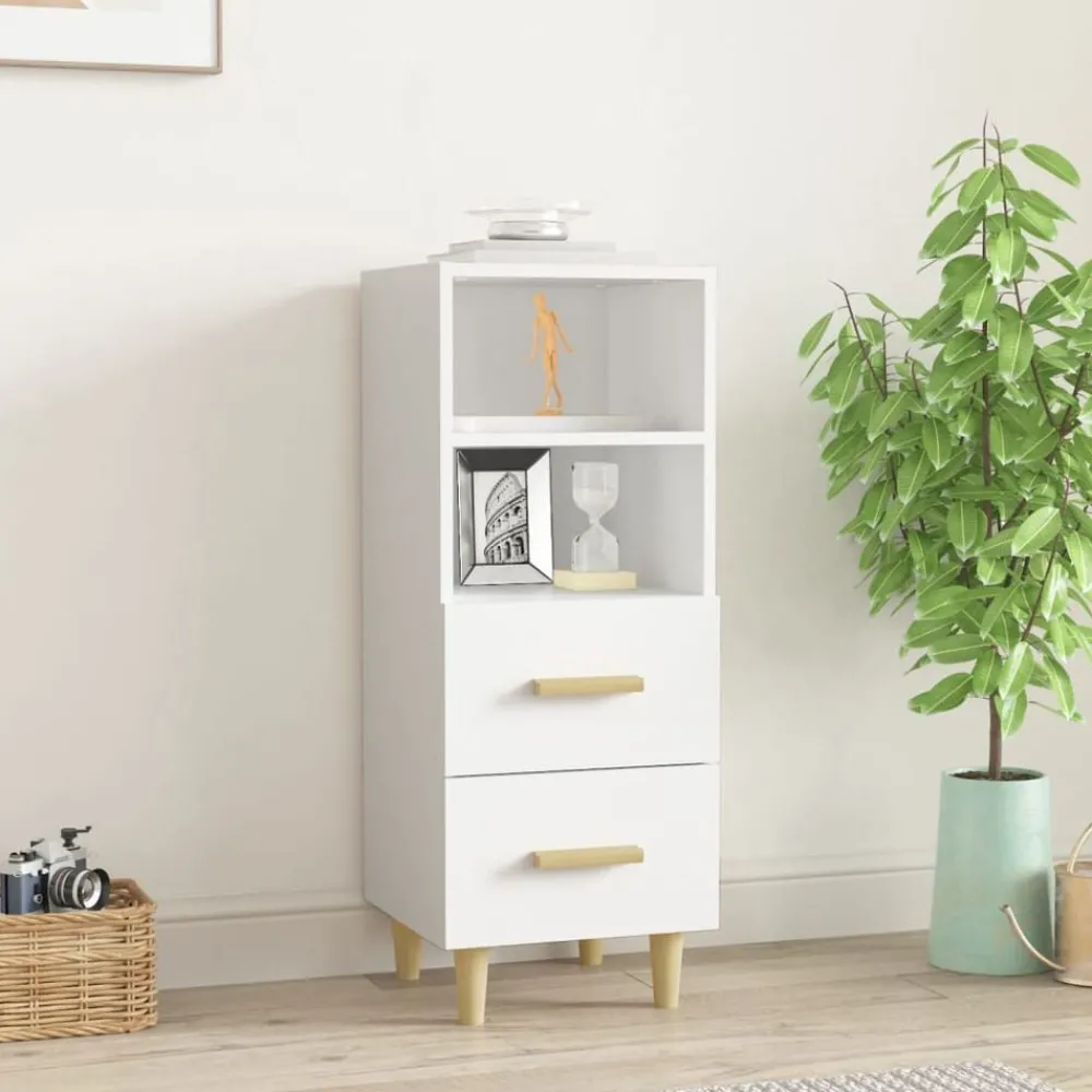 Kasten & Opbergmeubelen*vidaXL Dressoir 34,5x34x90 cm bewerkt hout Wit