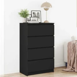 Kasten & Opbergmeubelen*vidaXL Dressoir 60x35x98,5 cm bewerkt hout Zwart