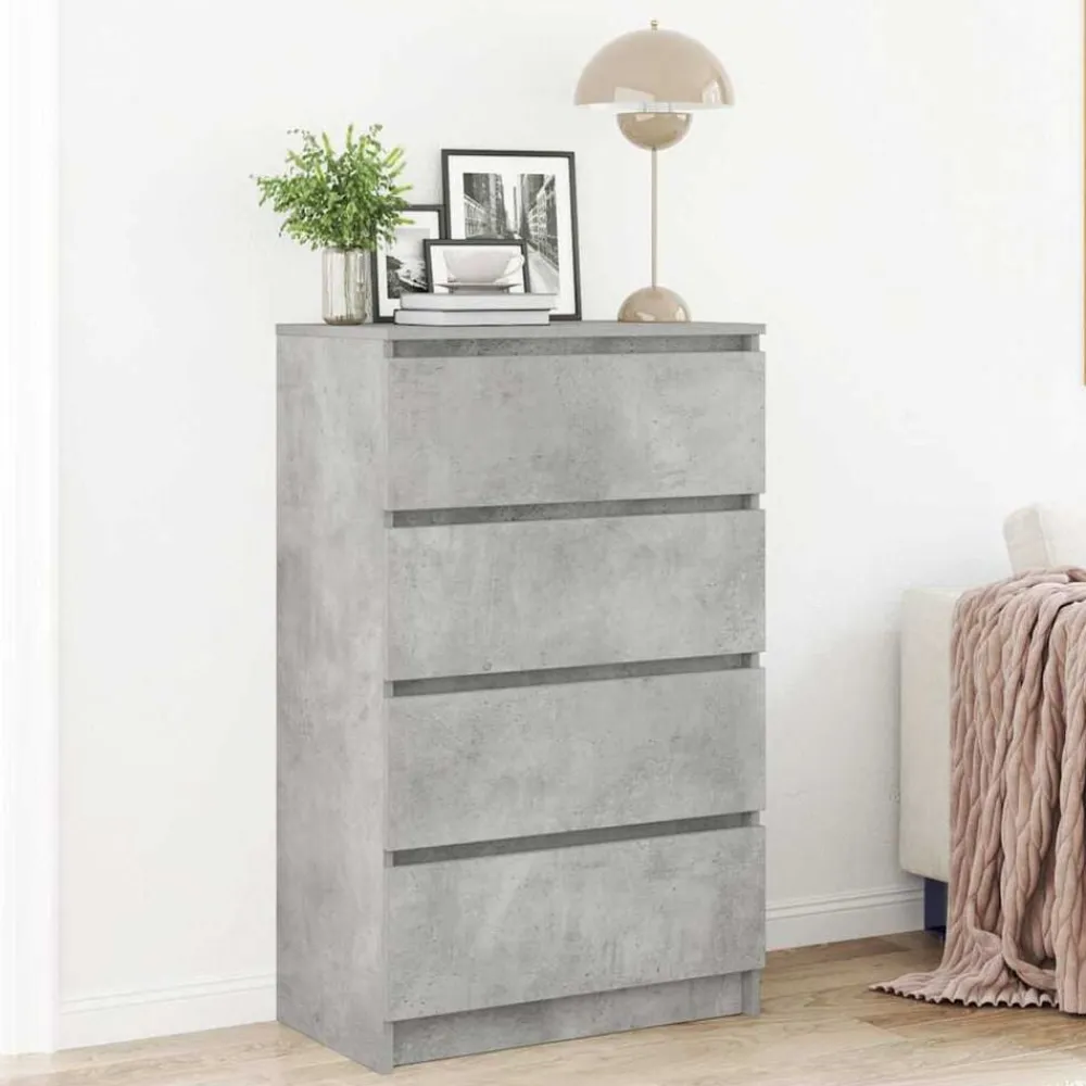 Kasten & Opbergmeubelen*vidaXL Dressoir 60x35x98,5 cm bewerkt hout Betongrijs