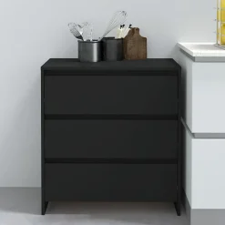 Kasten & Opbergmeubelen*vidaXL Dressoir 70x41x75 cm bewerkt hout Zwart
