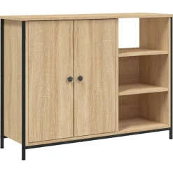 Kasten & Opbergmeubelen*vidaXL Dressoir 100x33x75 cm bewerkt hout kleurig Sonoma eiken