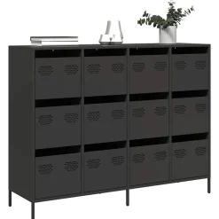 Kasten & Opbergmeubelen*vidaXL Dressoir 135x39x103,5 cm koudgewalst staal Zwart