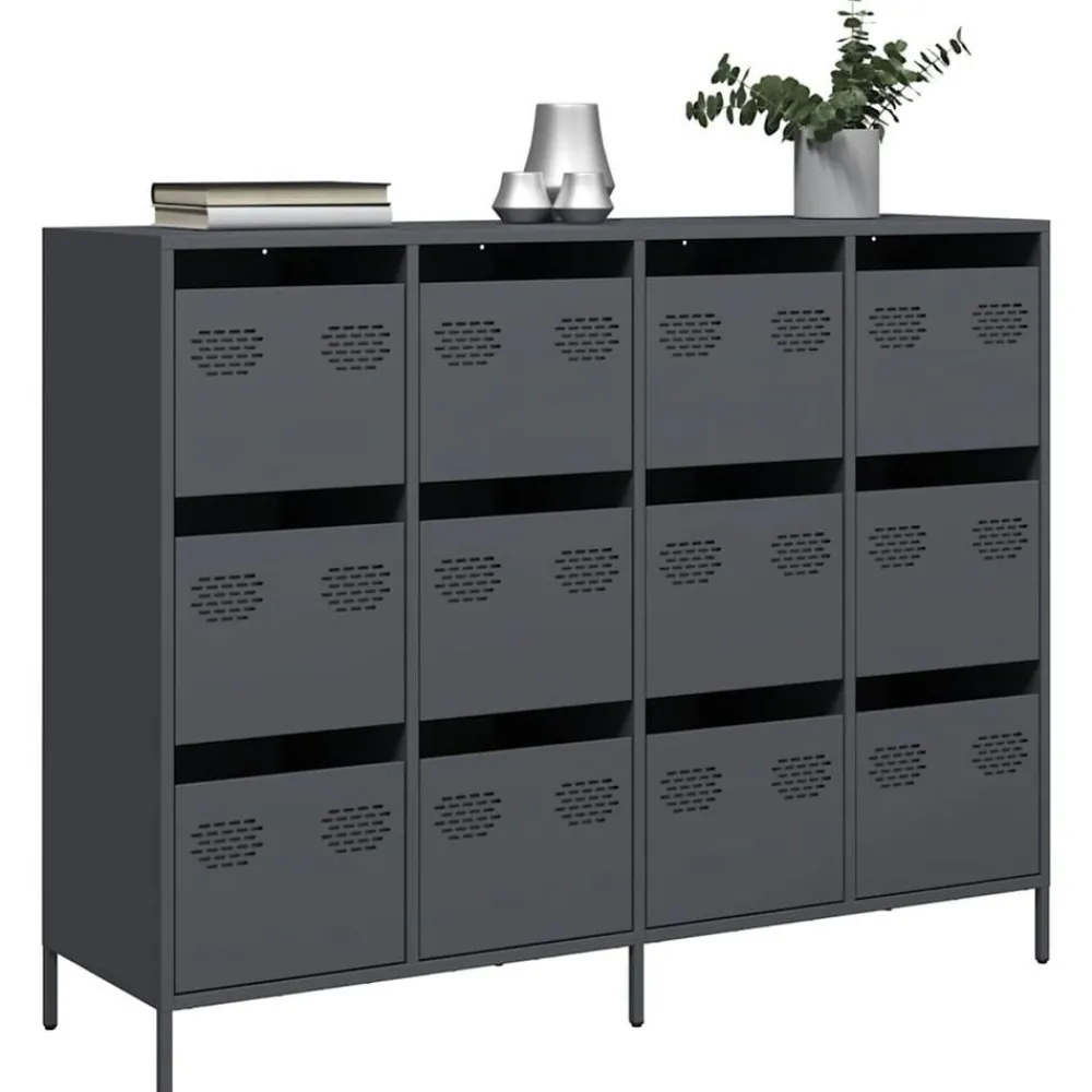 Kasten & Opbergmeubelen*vidaXL Dressoir 135x39x103,5 cm koudgewalst staal kleurig Antraciet