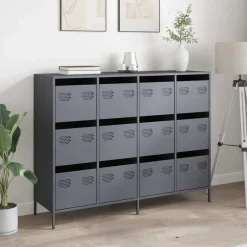 Kasten & Opbergmeubelen*vidaXL Dressoir 135x39x103,5 cm koudgewalst staal kleurig Antraciet