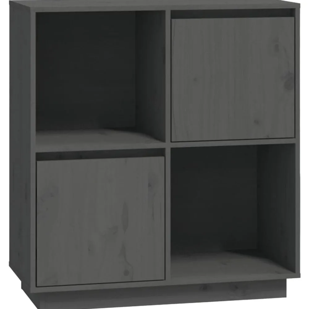 Kasten & Opbergmeubelen*vidaXL Dressoir 74x35x80 cm massief grenenhout Grijs