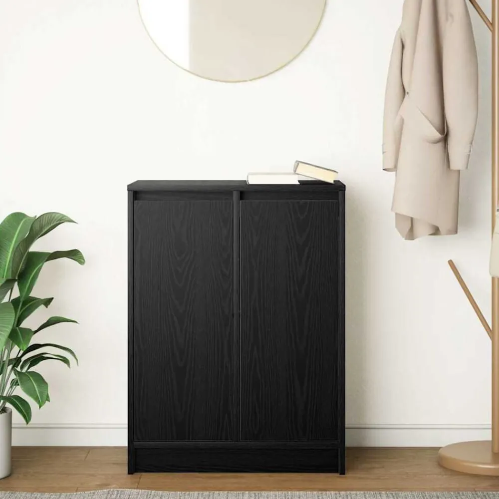 Kasten & Opbergmeubelen*vidaXL Dressoir 57x34x76 cm spaanplaat kleurig Zwart eiken