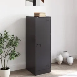 Kasten & Opbergmeubelen*vidaXL Dressoir 34,5x39x107 cm staal Zwart