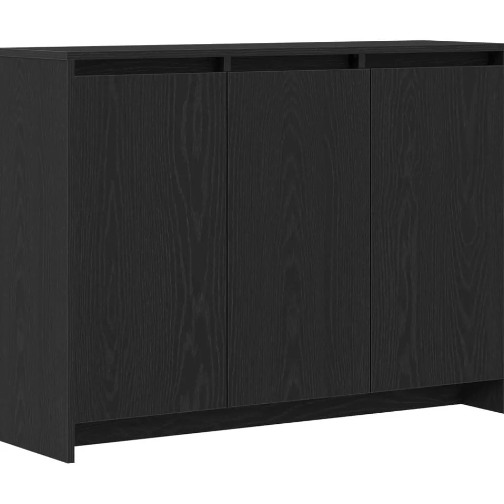 Kasten & Opbergmeubelen*vidaXL Dressoir Zwart 102 x 29.5 x 75 cm Bewerkt hout Zwart eiken
