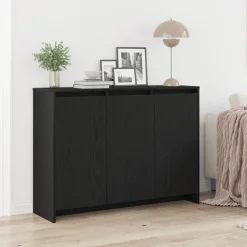 Kasten & Opbergmeubelen*vidaXL Dressoir Zwart 102 x 29.5 x 75 cm Bewerkt hout Zwart eiken