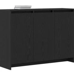 Kasten & Opbergmeubelen*vidaXL Dressoir Zwart 102 x 29.5 x 75 cm Bewerkt hout Zwart eiken