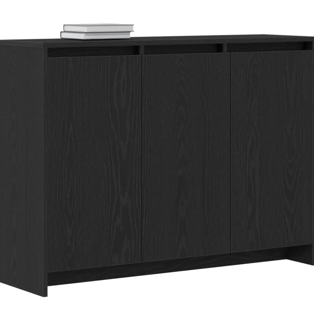 Kasten & Opbergmeubelen*vidaXL Dressoir Zwart 102 x 29.5 x 75 cm Bewerkt hout Zwart eiken