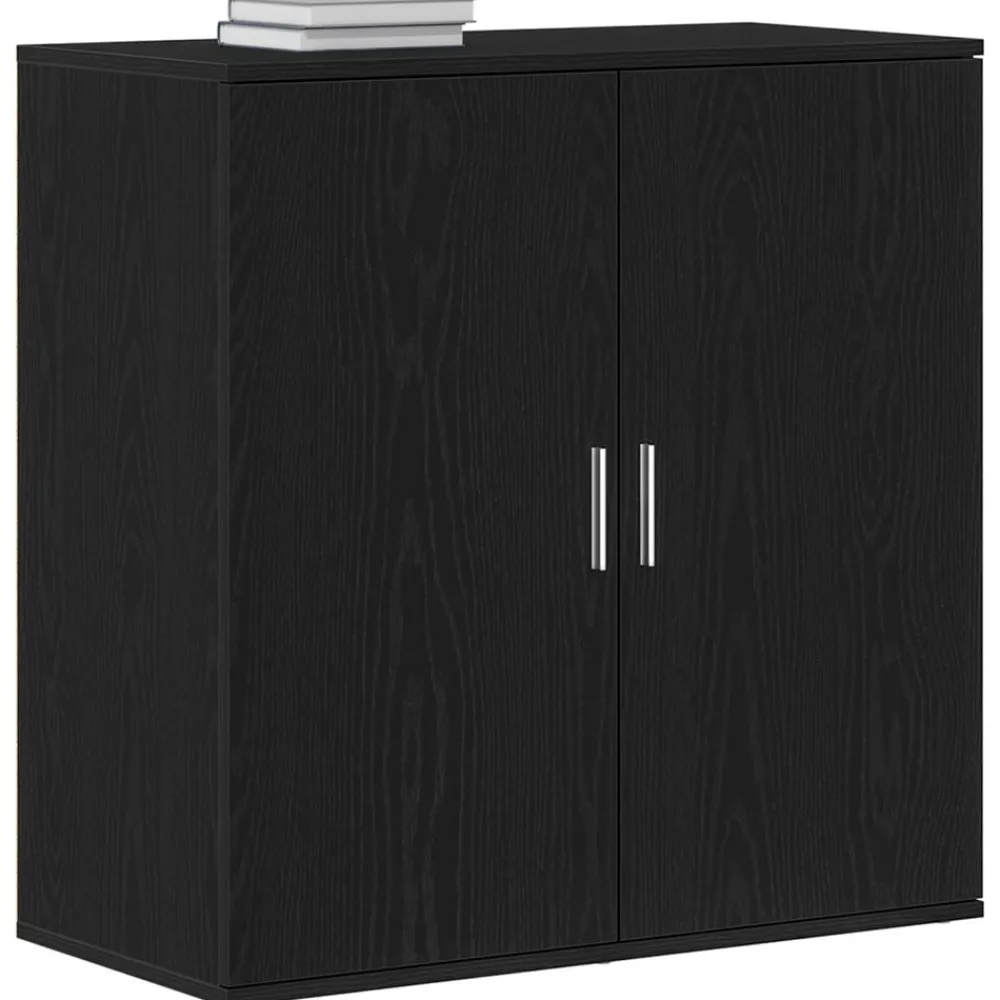 Kasten & Opbergmeubelen*vidaXL Dressoir 79 x 38 x 80 cm Bewerkt hout Zwart eiken