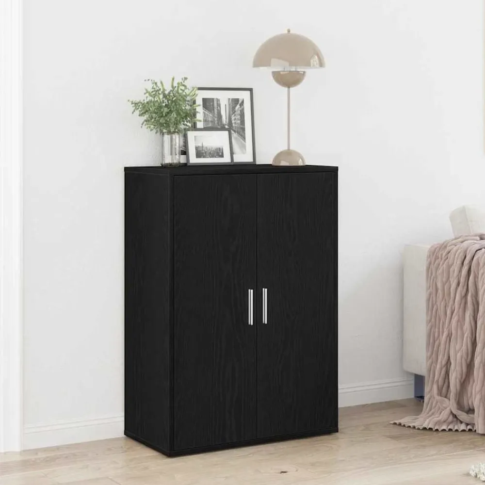 Kasten & Opbergmeubelen*vidaXL Dressoir 60 x 31 x 84 cm Bewerkt hout Zwart eiken