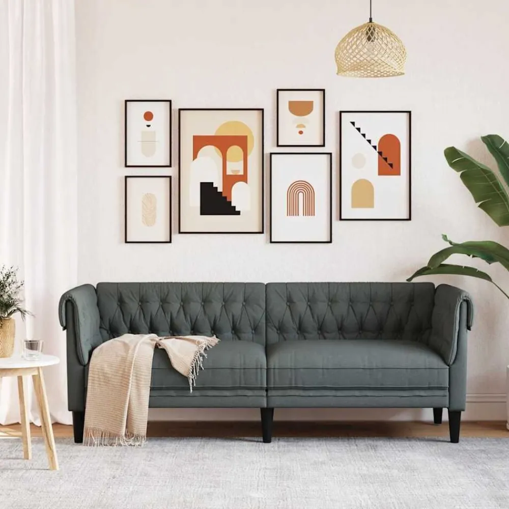Driezitsbank Chesterfield-stijl stof>vidaXL New