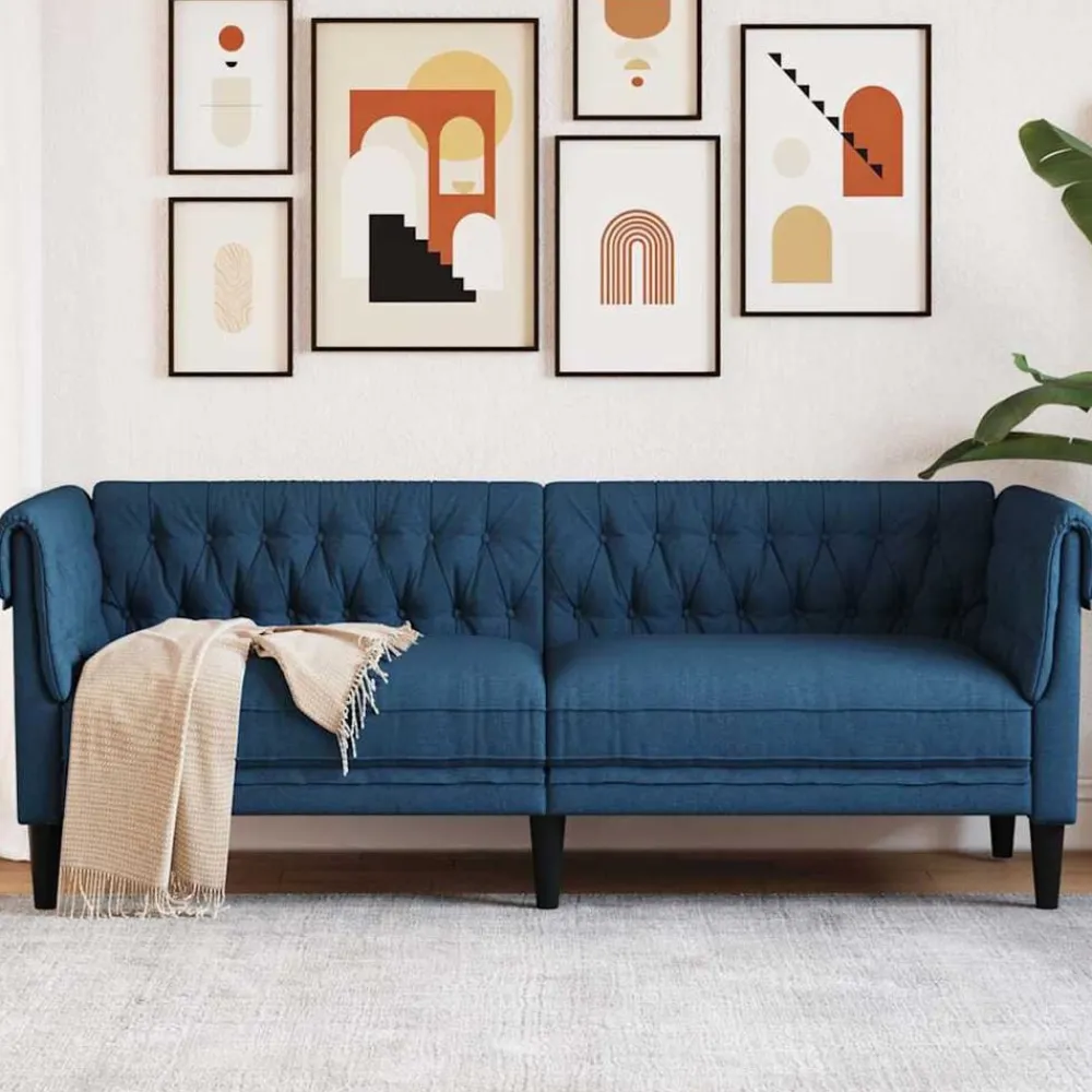 Driezitsbank Chesterfield-stijl stof>vidaXL Clearance