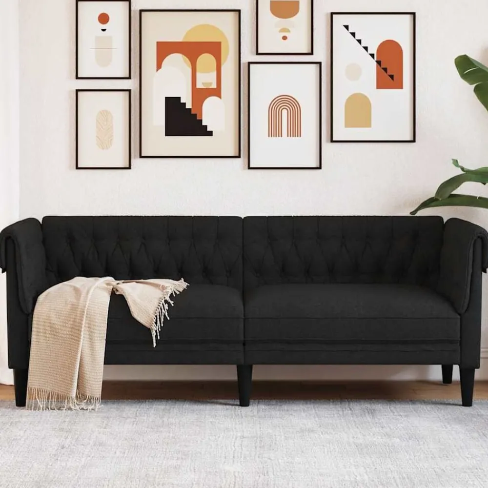 Driezitsbank Chesterfield-stijl stof>vidaXL Sale