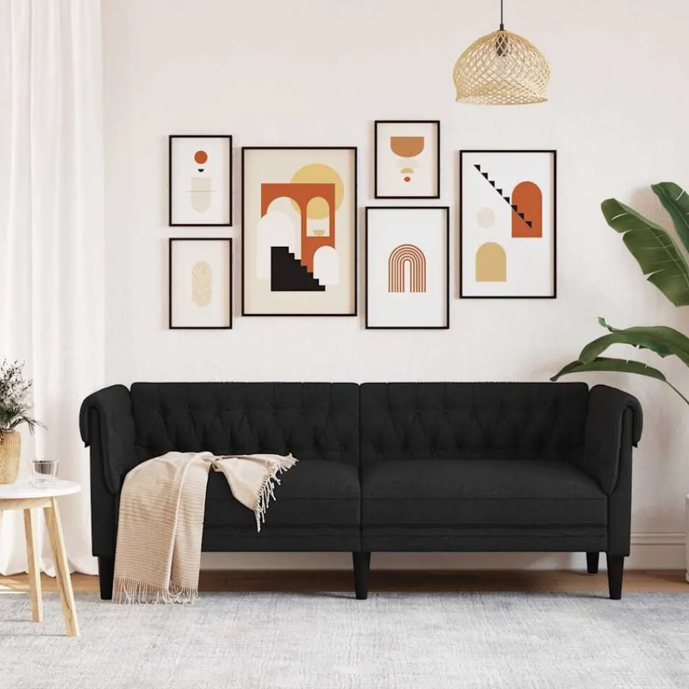 Driezitsbank Chesterfield-stijl stof>vidaXL Sale