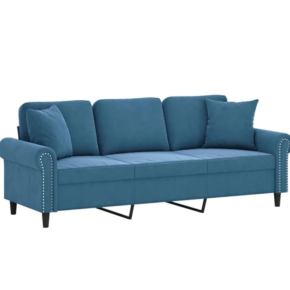 Driezitsbank met sierkussens 180 cm fluweel>vidaXL Outlet