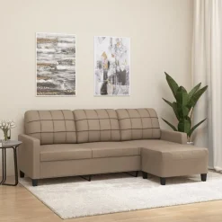 Driezitsbank met voetenbank 180 cm kunstleer kleurig>vidaXL Sale