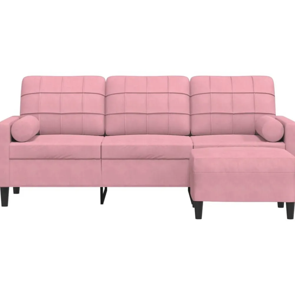 Driezitsbank met voetenbank 180 cm fluweel>vidaXL Outlet