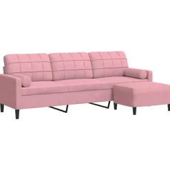 Driezitsbank met voetenbank 210 cm fluweel>vidaXL Outlet