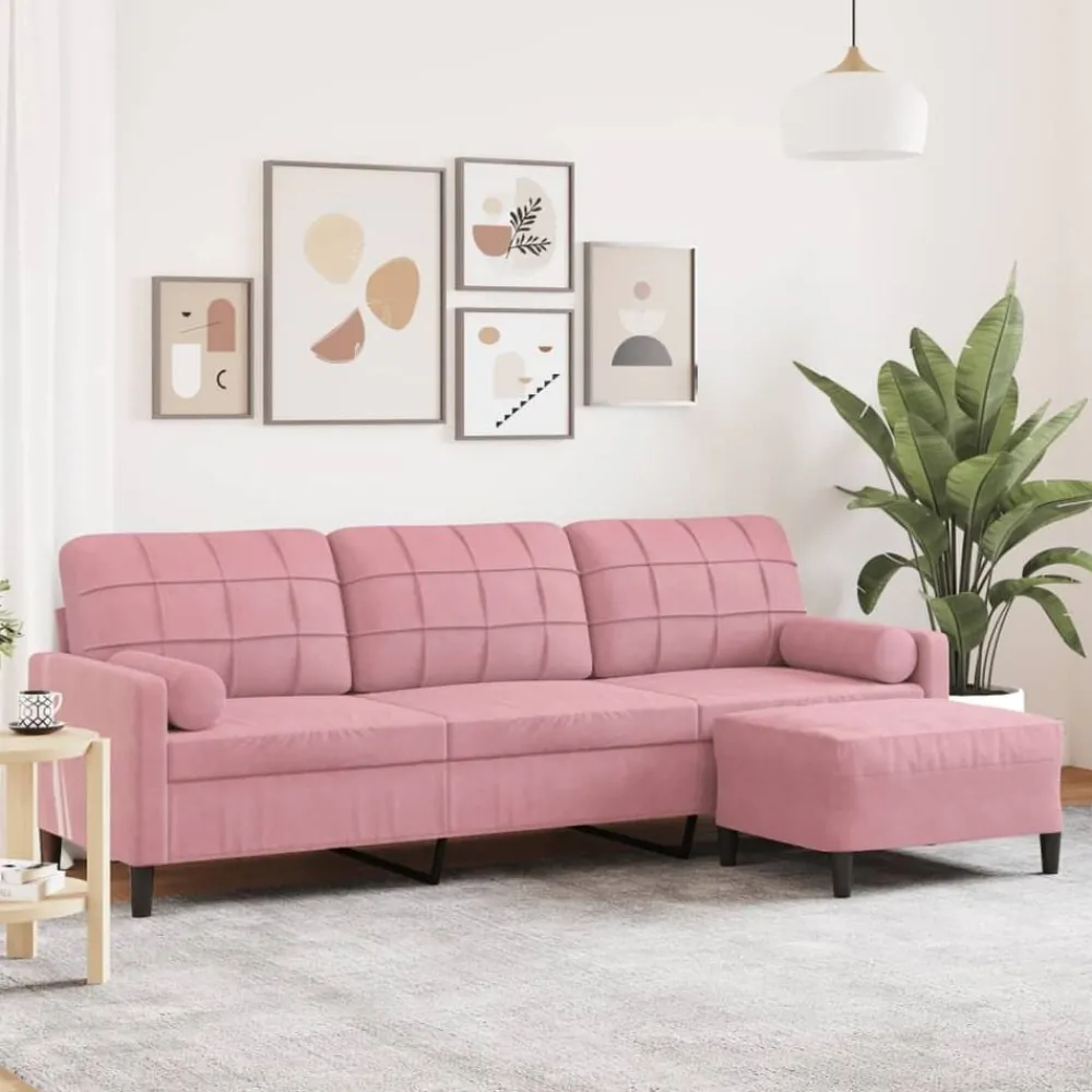 Driezitsbank met voetenbank 210 cm fluweel>vidaXL Outlet